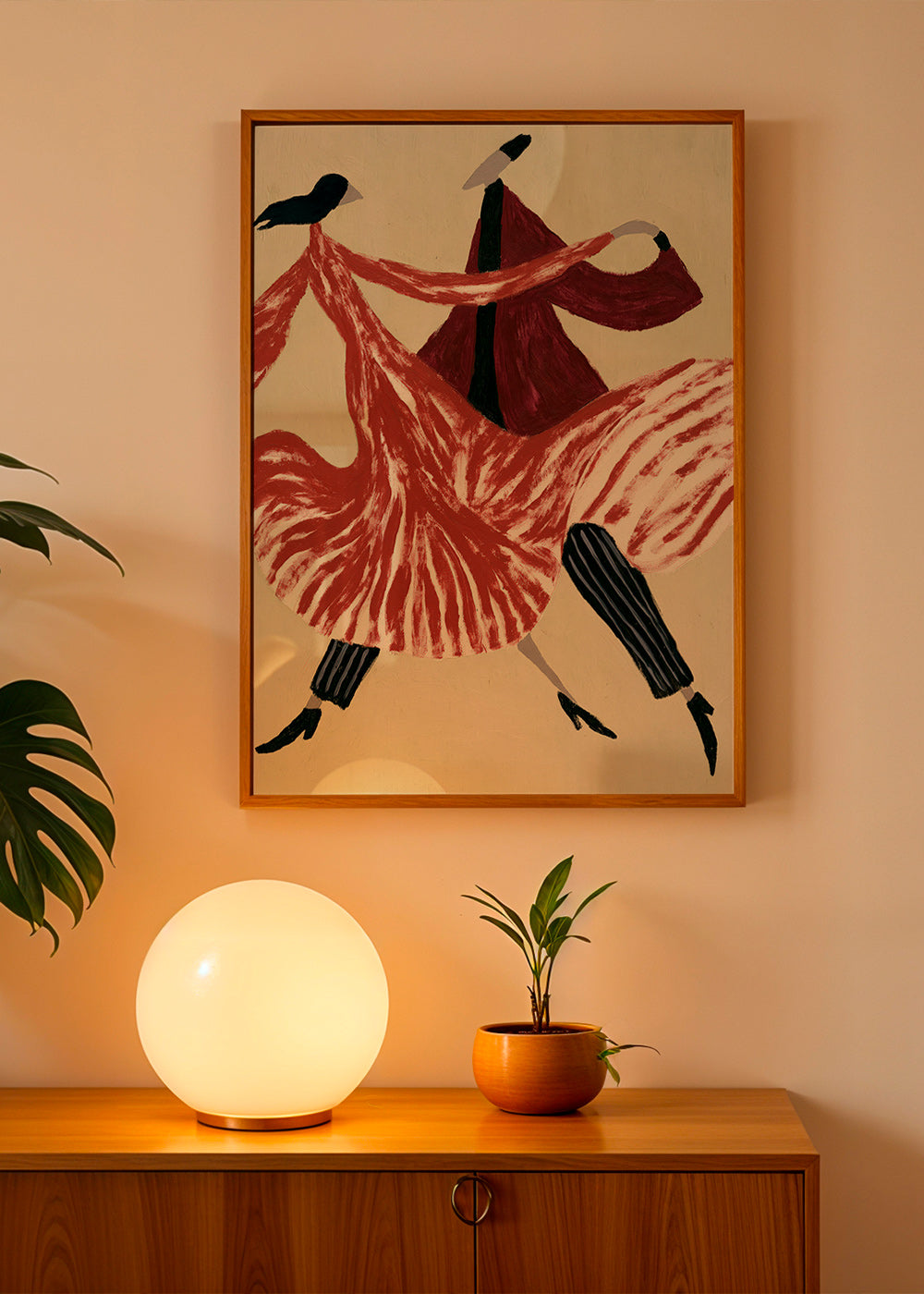 Abstrakt konst med dansande figurer