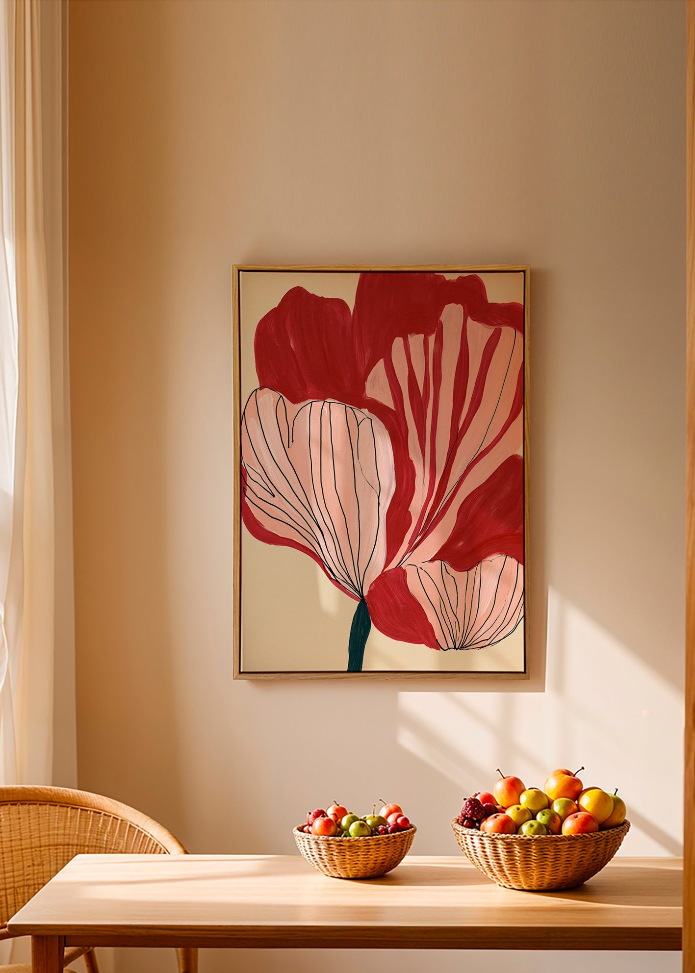 Botanisk poster skarlakansblad – Canvas1