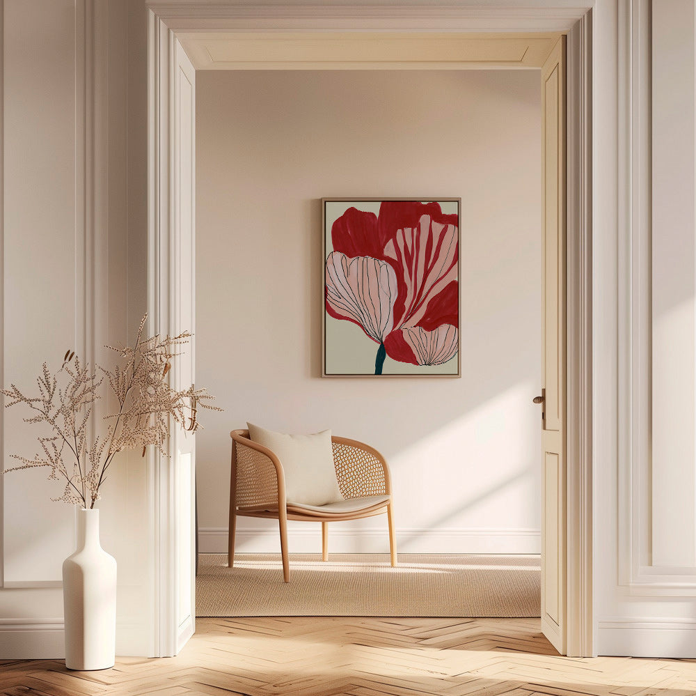 Botanisk poster skarlakansblad – Canvas2
