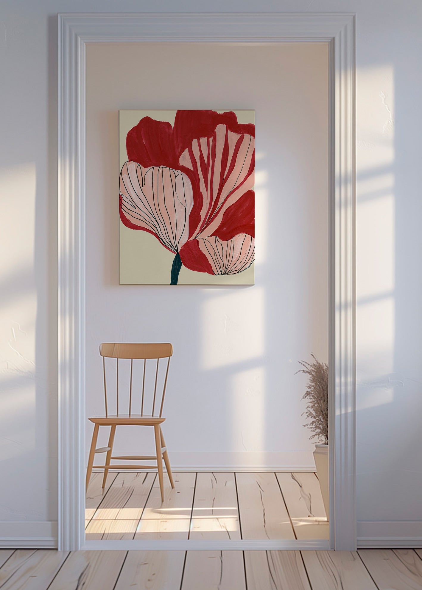 Botanisk poster skarlakansblad – Canvas