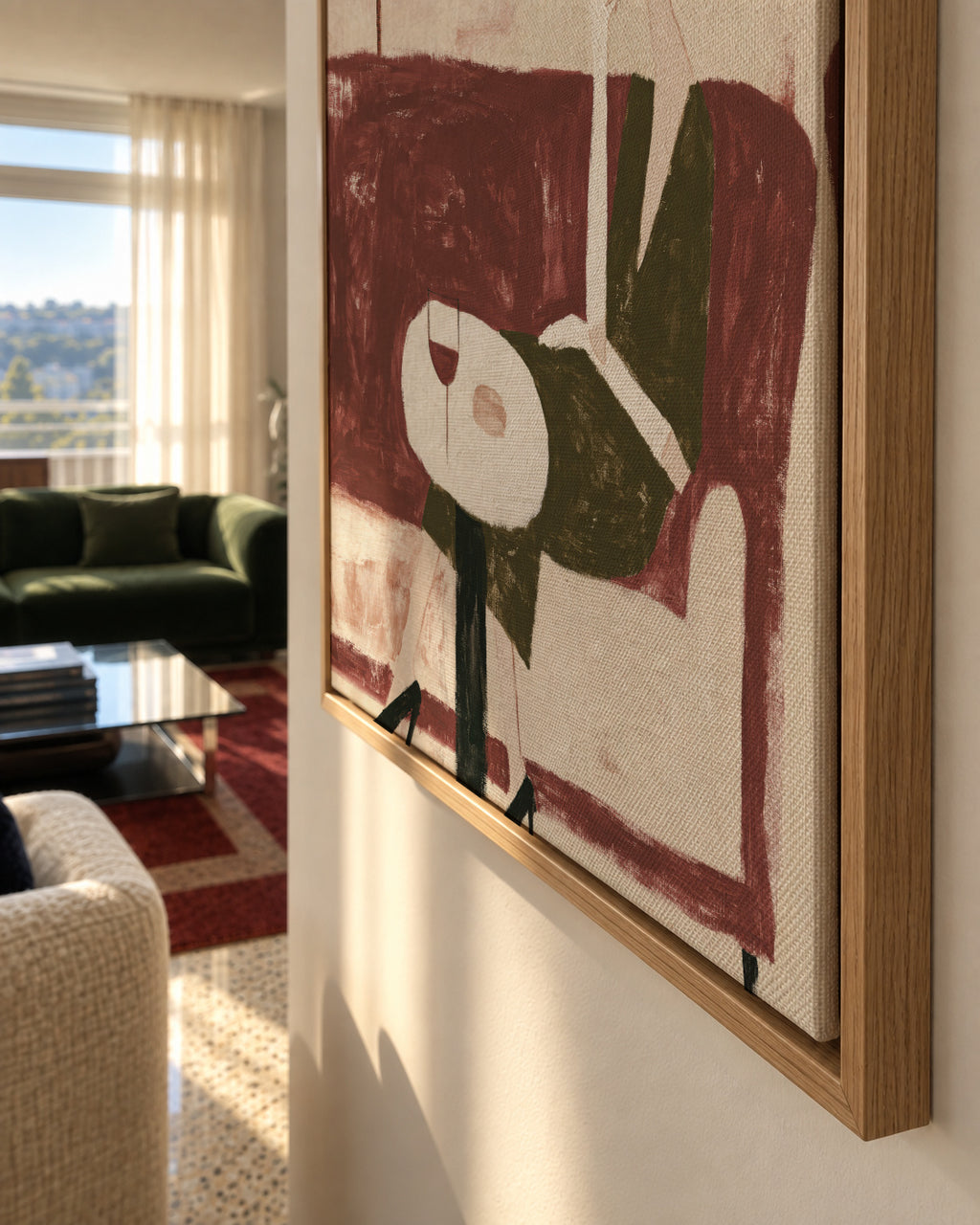 Quiet Conversation - Framed canvas detail