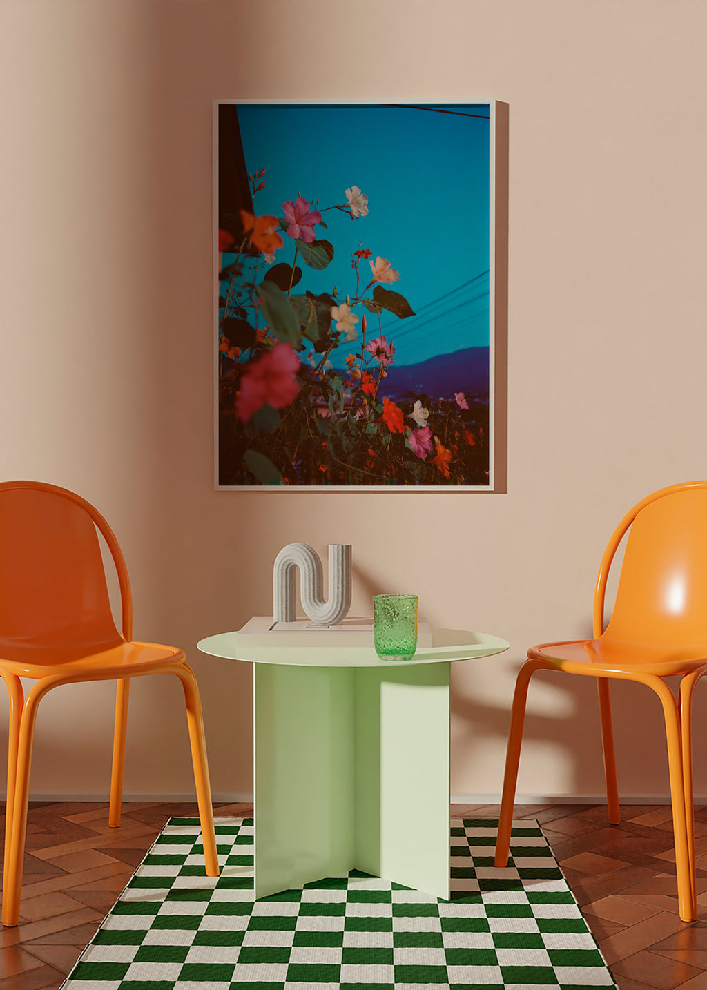 Botanisk poster: bougainvillea i skymning