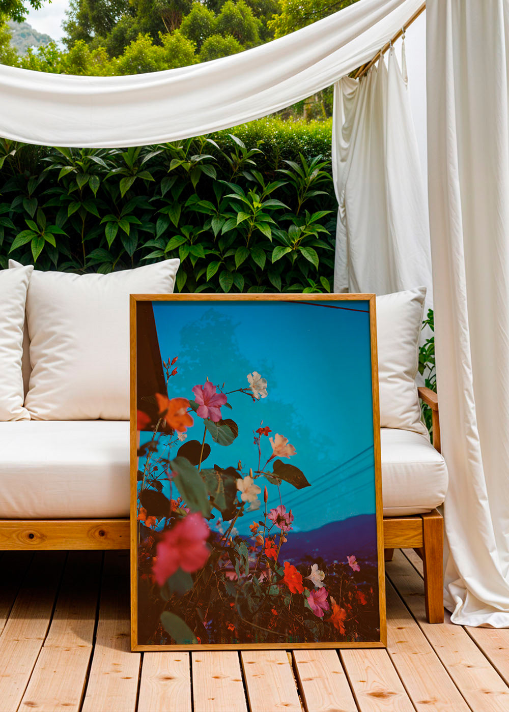 Botanisk poster: bougainvillea i skymning