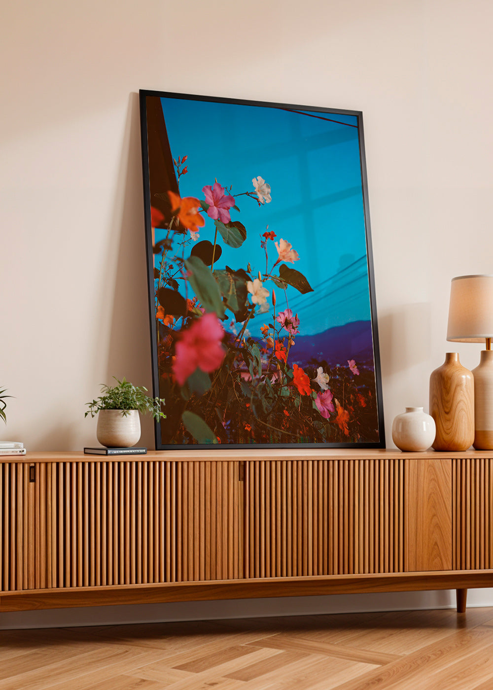 Botanisk poster: bougainvillea i skymning