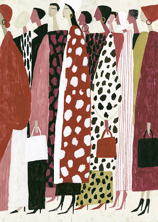 Modeillustration: stiliserad profilparad