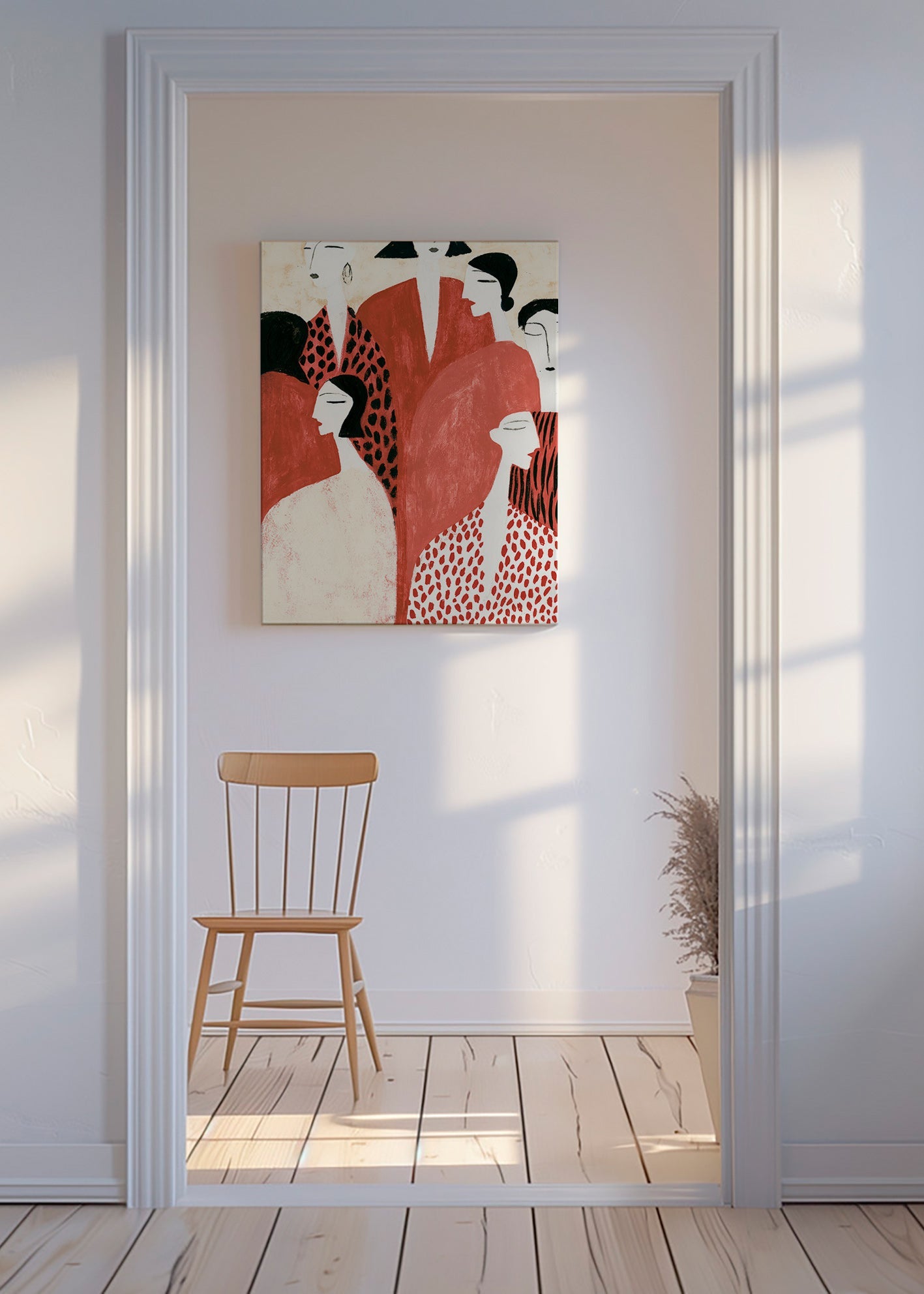 Illustration av terrakottafigurer med mönster