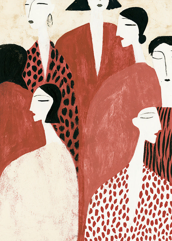 Illustration av terrakottafigurer med mönster