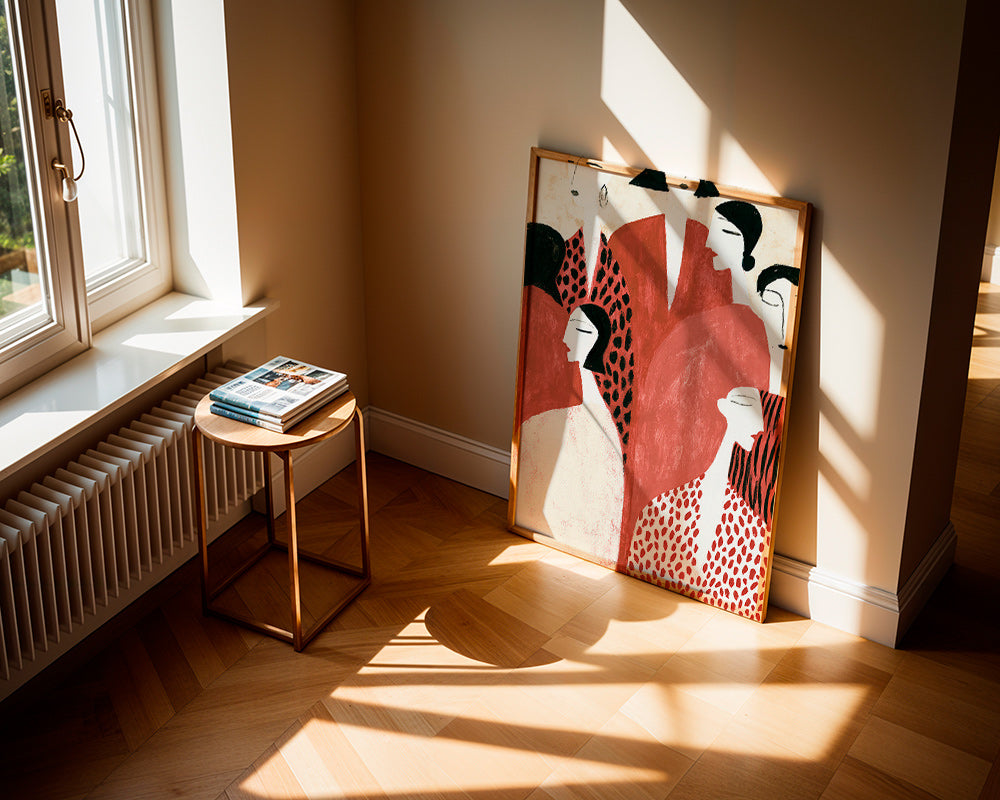 Illustration av terrakottafigurer med mönster