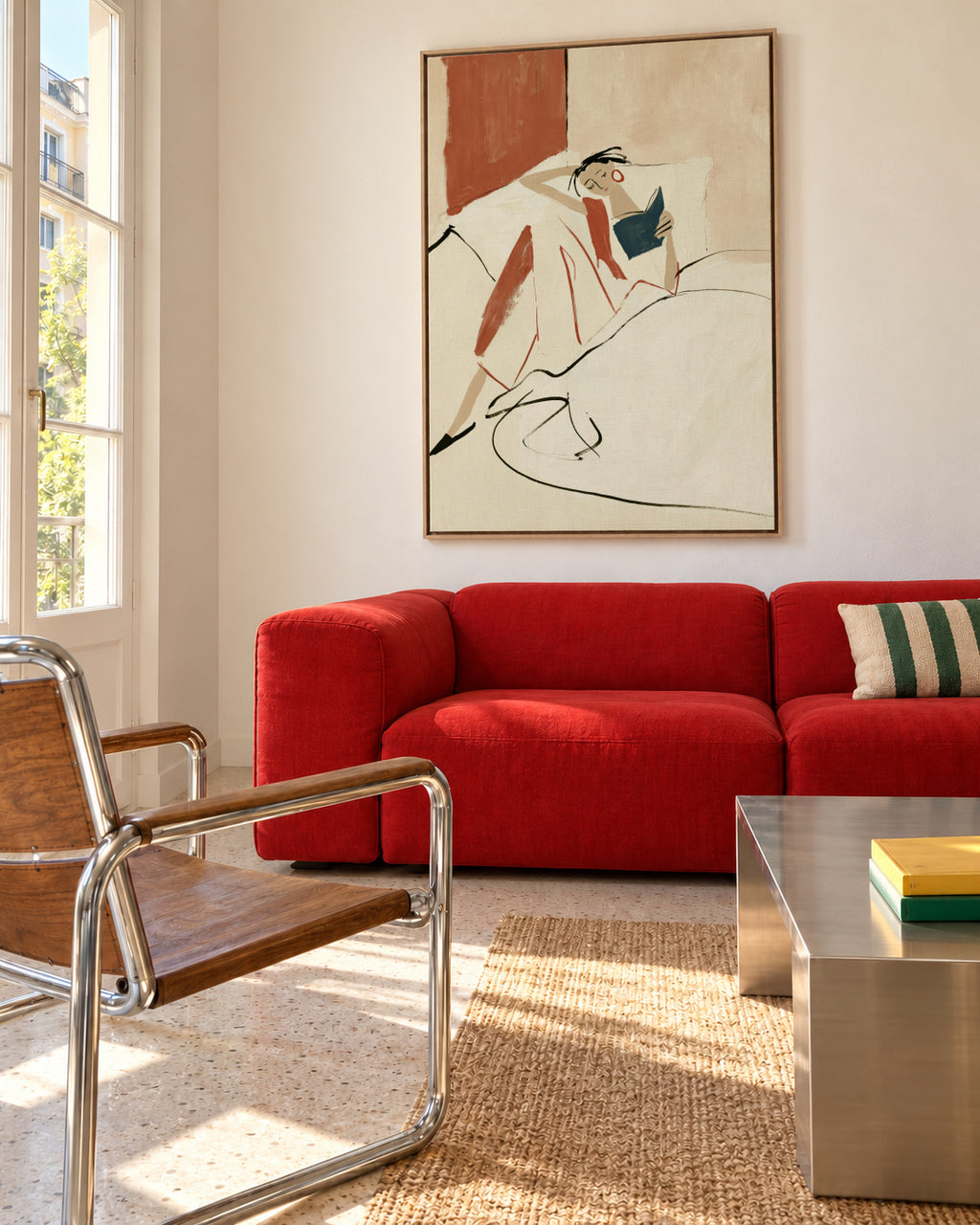 Morning Sketch - Framed canvas in an interior