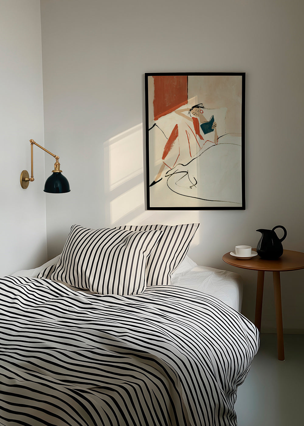Illustration kvinna läser