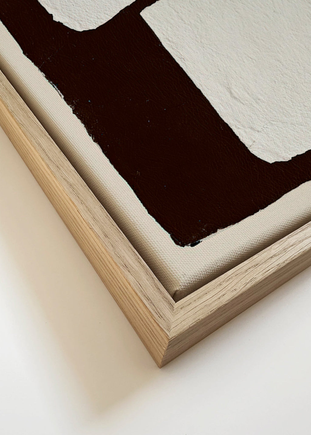 Abstrakt konst mocha med vita block