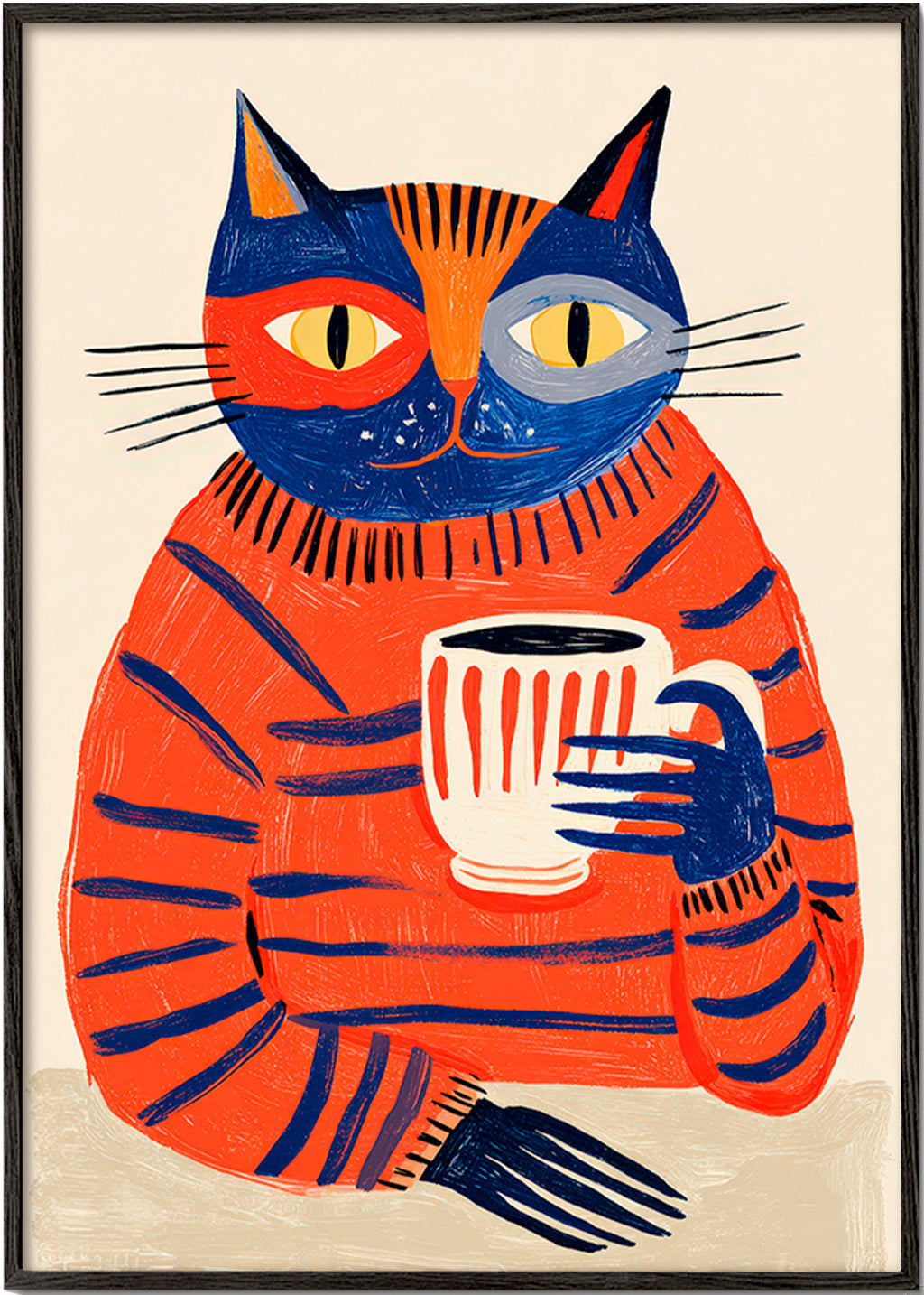 Kökskonst med kaffe-katt