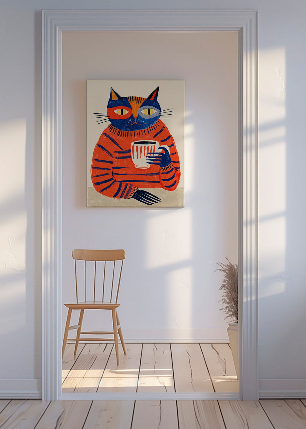 Kökskonst med kaffe-katt