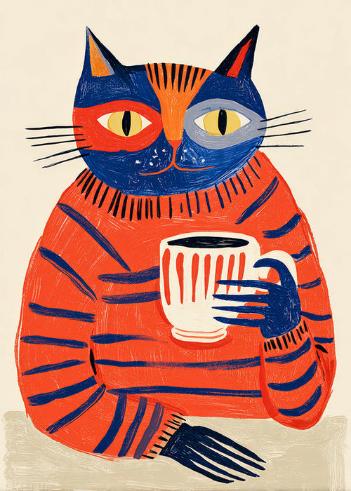 Kökskonst med kaffe-katt