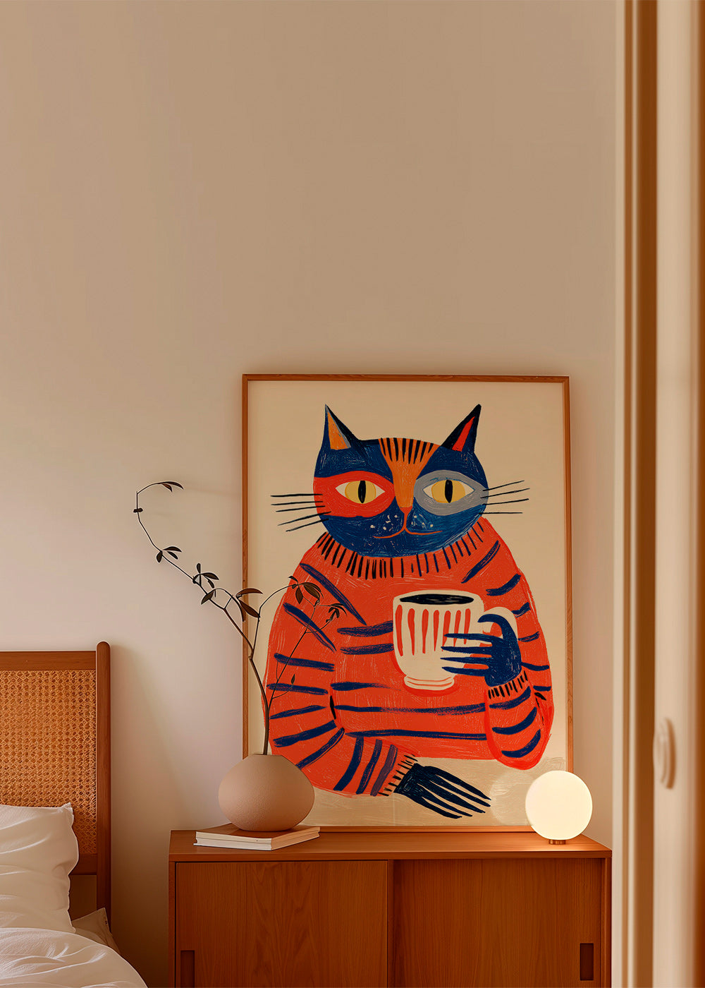 Kökskonst med kaffe-katt