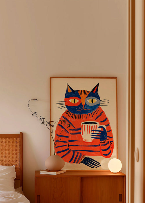 Kökskonst med kaffe-katt