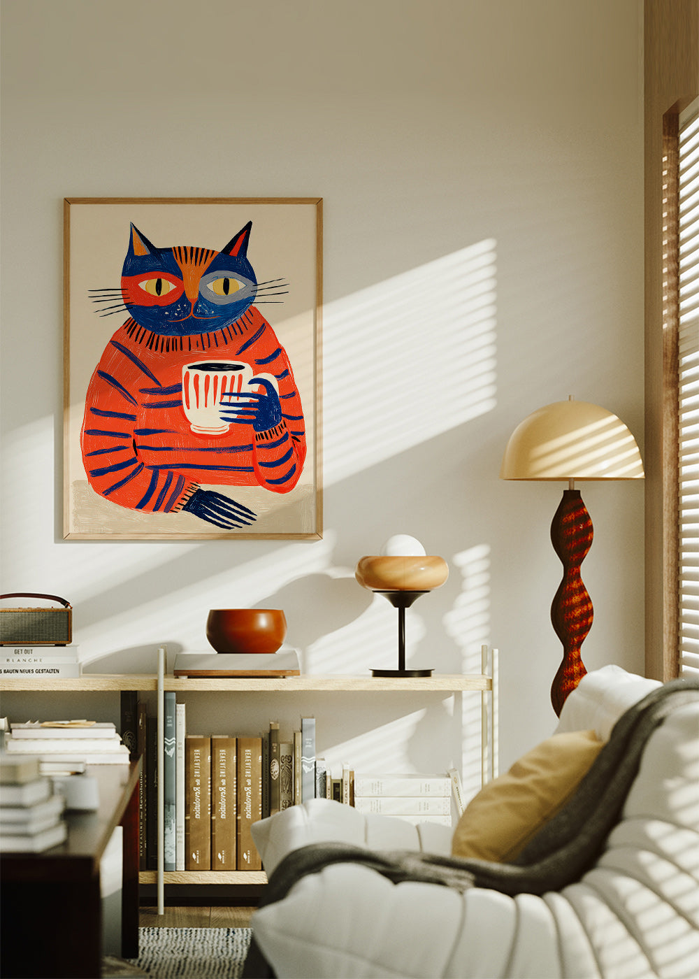 Kökskonst med kaffe-katt