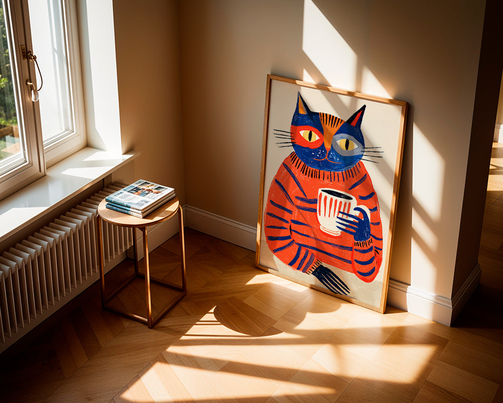 Kökskonst med kaffe-katt