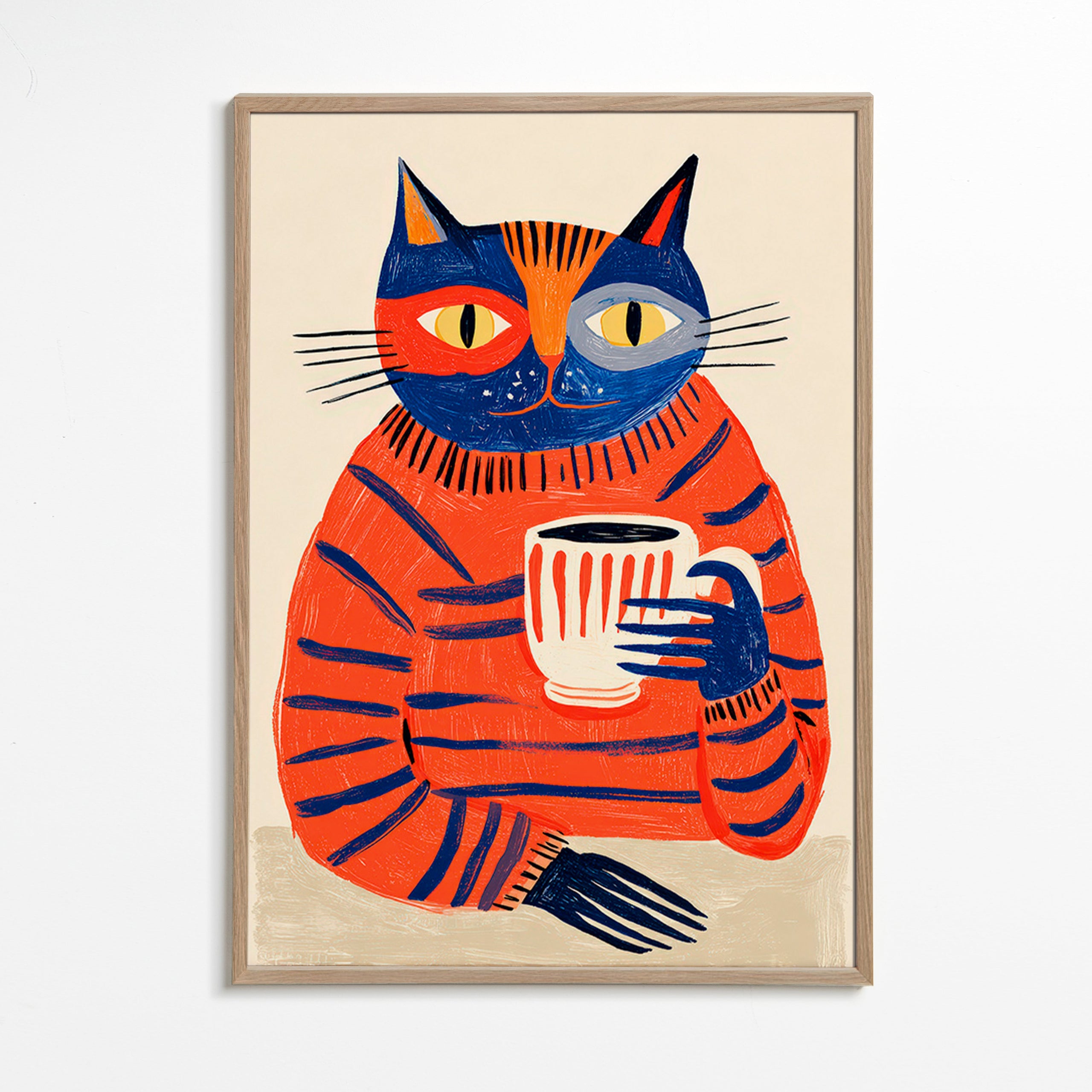 Kökskonst med kaffe-katt