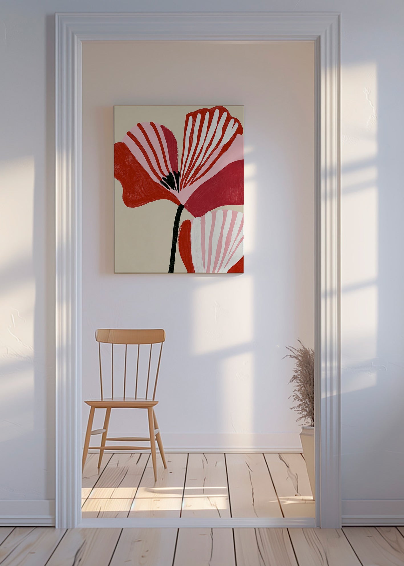 Botanisk poster Twin Petals rosa och röd