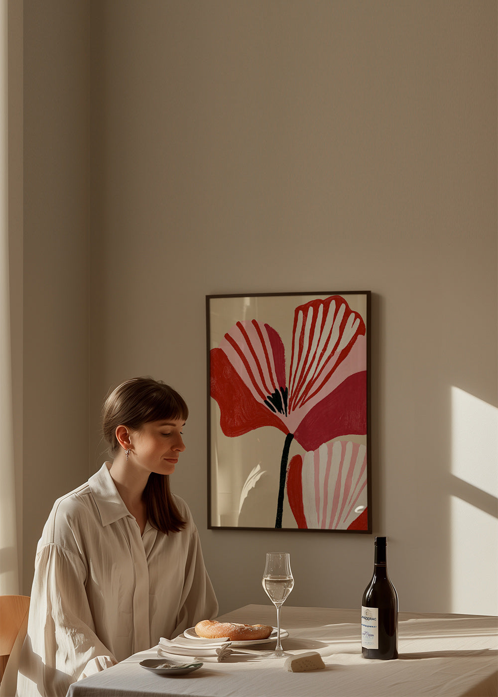 Botanisk poster Twin Petals rosa och röd
