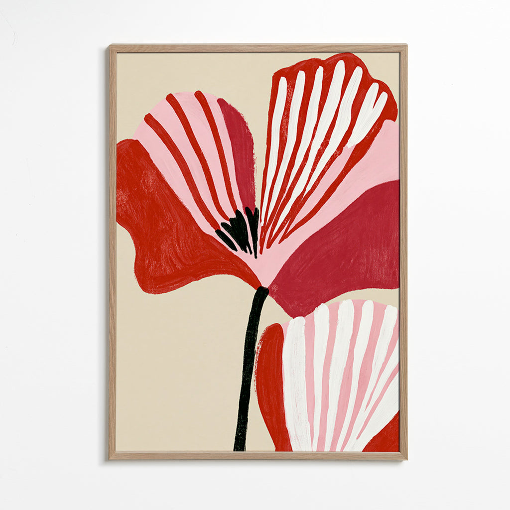 Botanisk poster Twin Petals rosa och röd