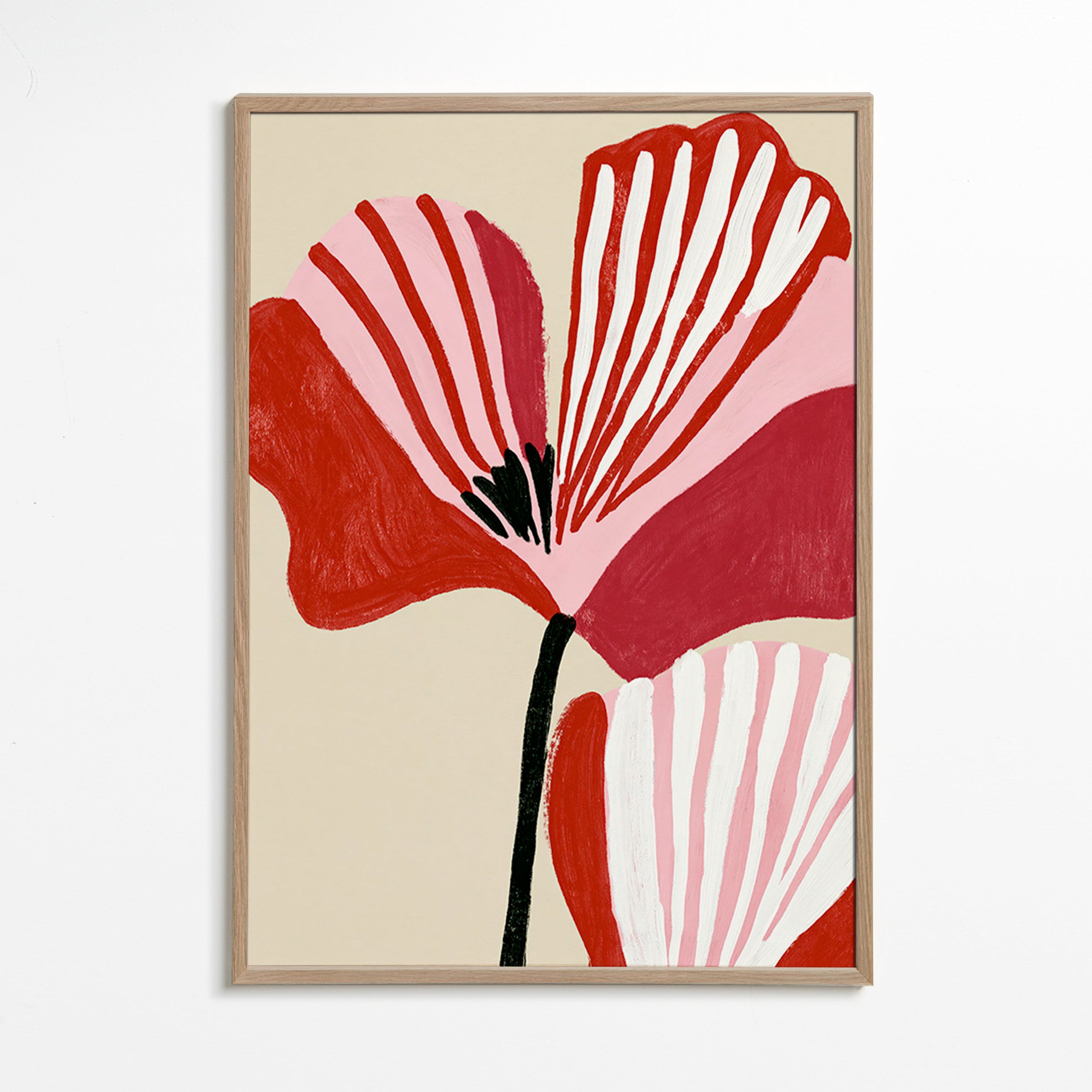 Botanisk poster Twin Petals rosa och röd
