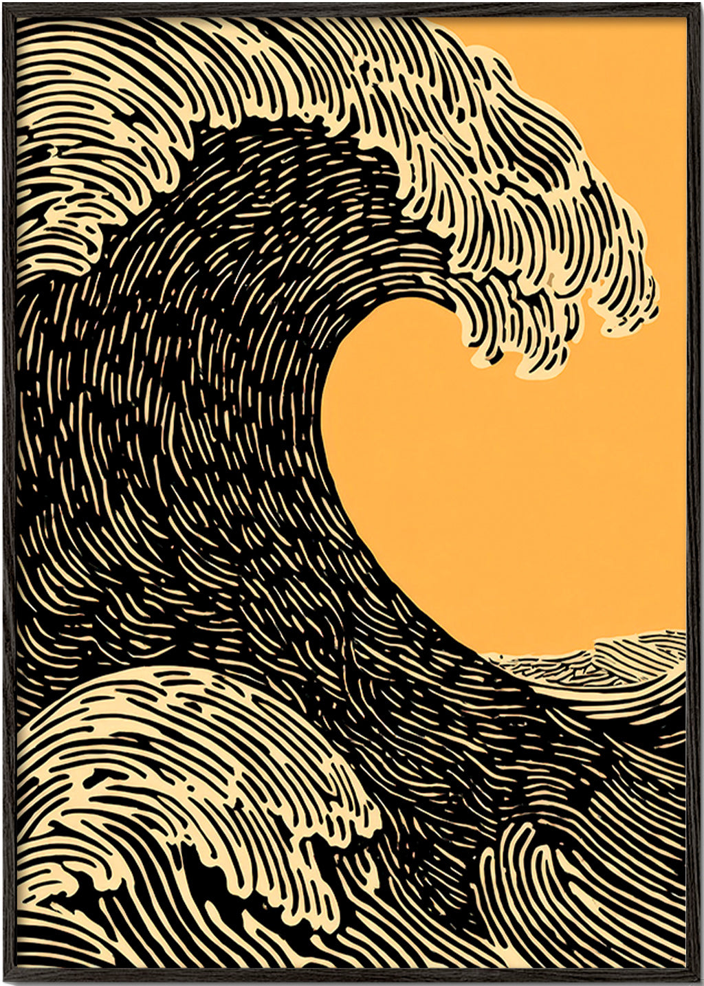 Illustration svart våg grafisk