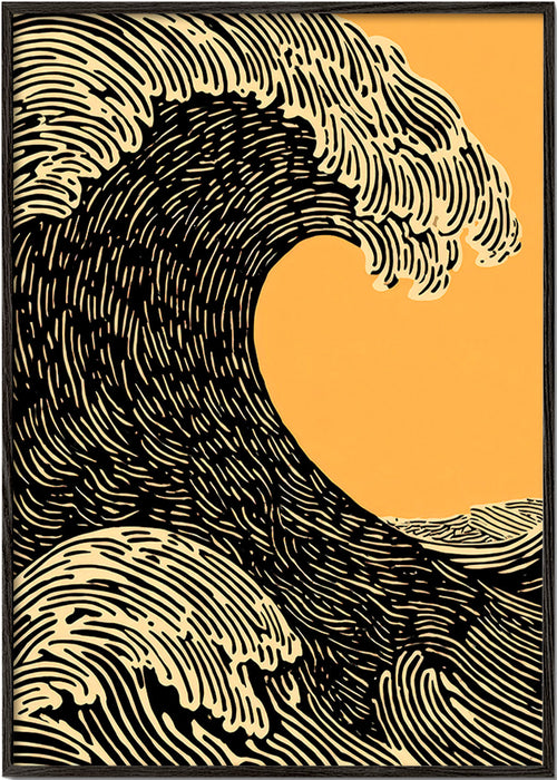 Illustration svart våg grafisk
