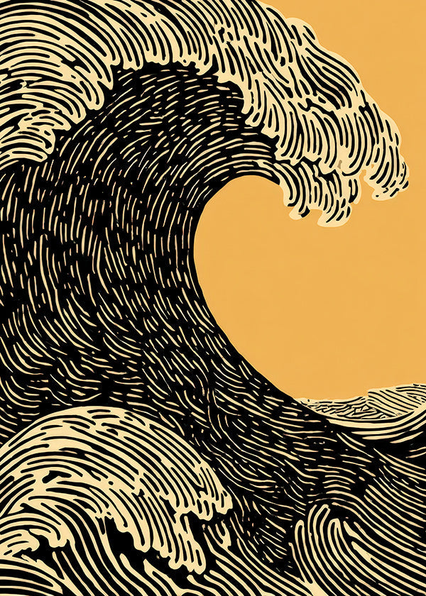 Illustration svart våg grafisk