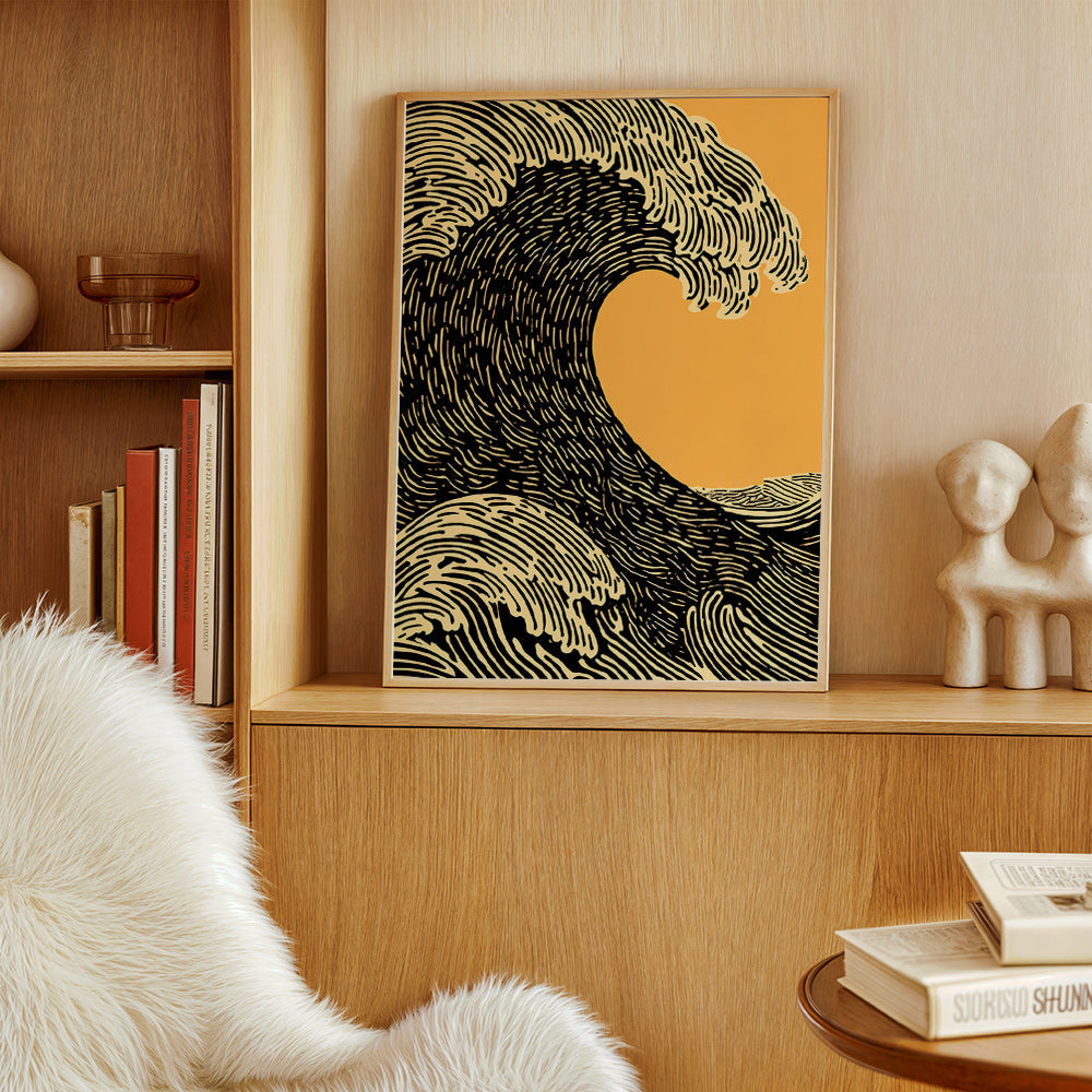 Illustration svart våg grafisk