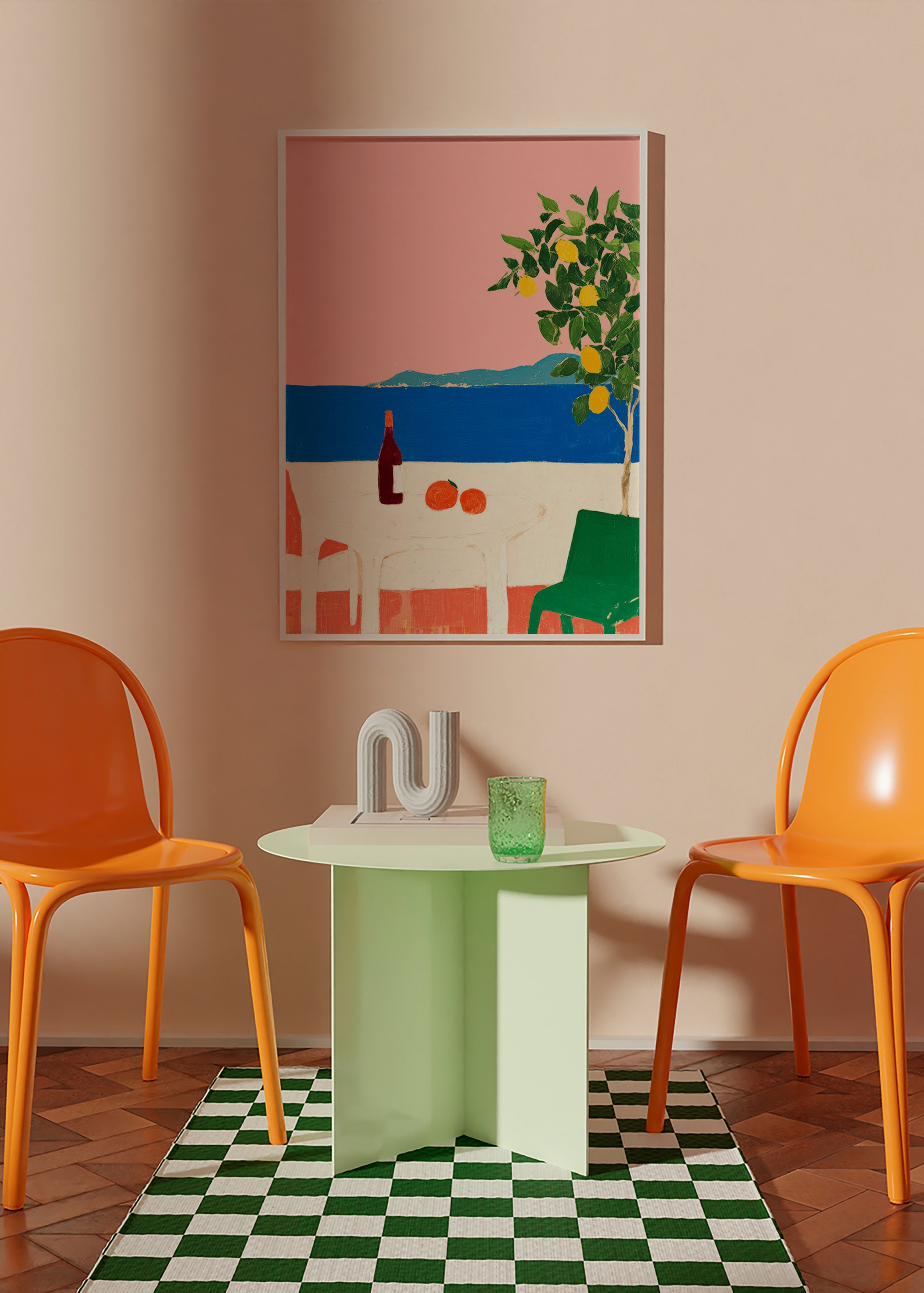 Kökskonst Rosa riviera med citronträd