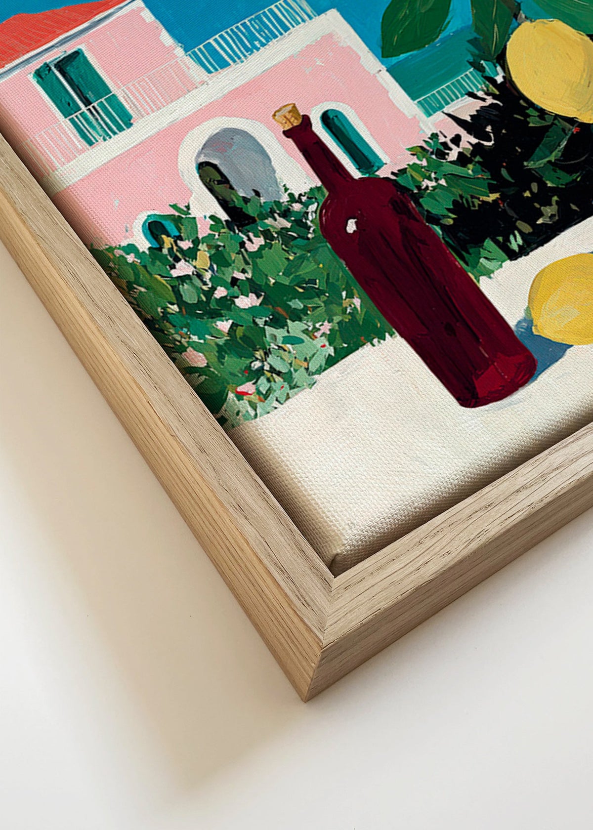 Kökskonst med citroner och flaska