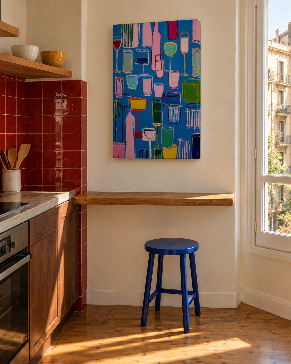 Cocktail Grid - Unframed canvas in an interior