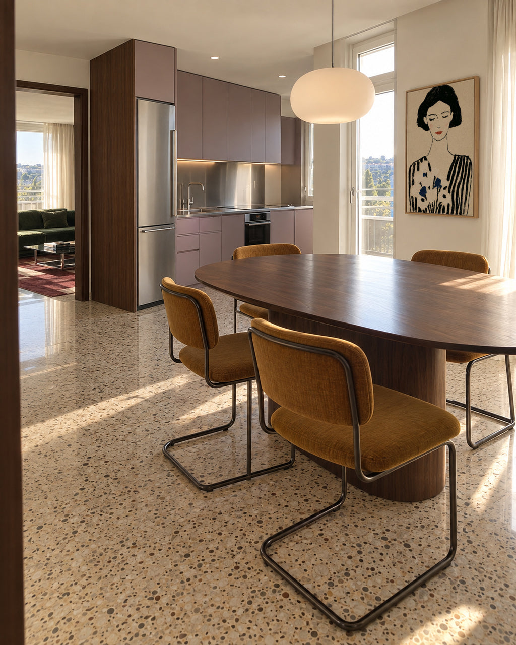 Parisian Portrait - Framed canvas in an interior