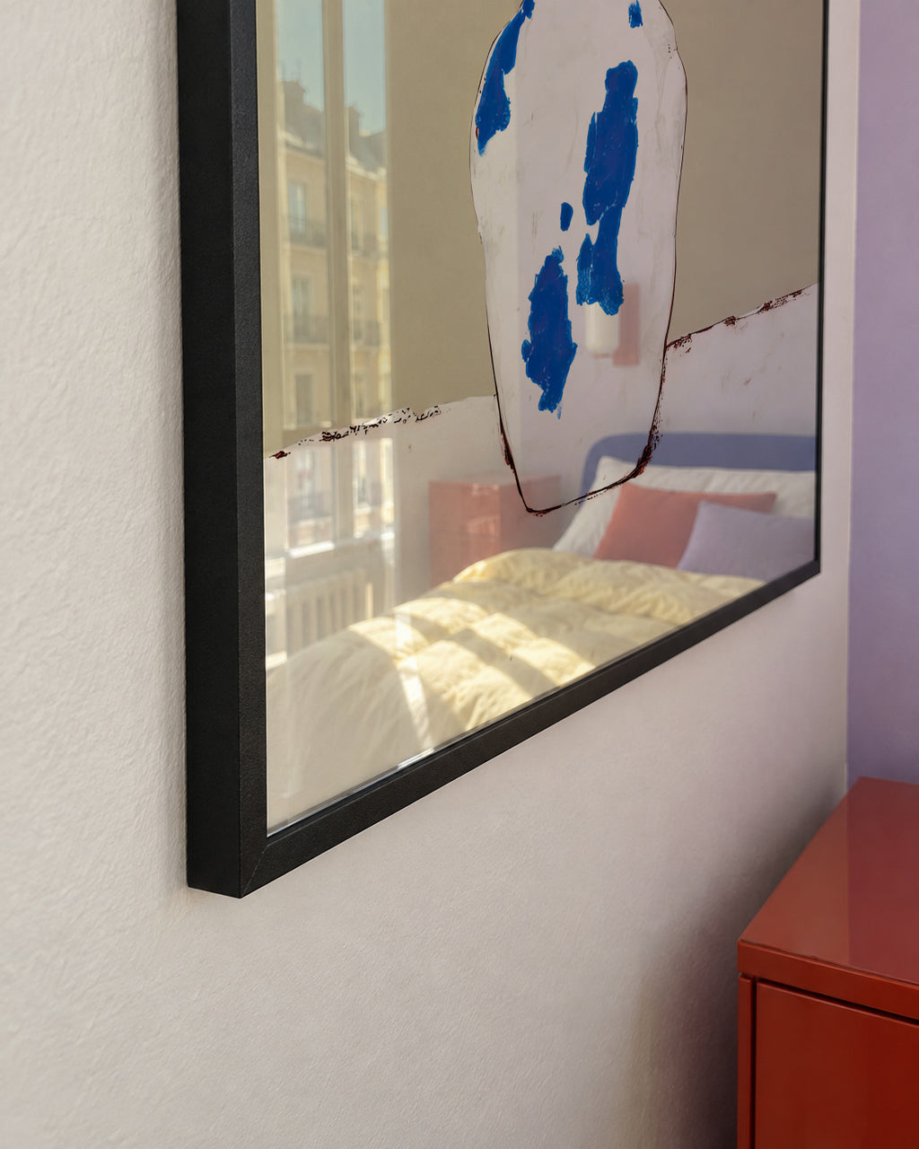 Peonies in Blue Vase - Framed poster detail