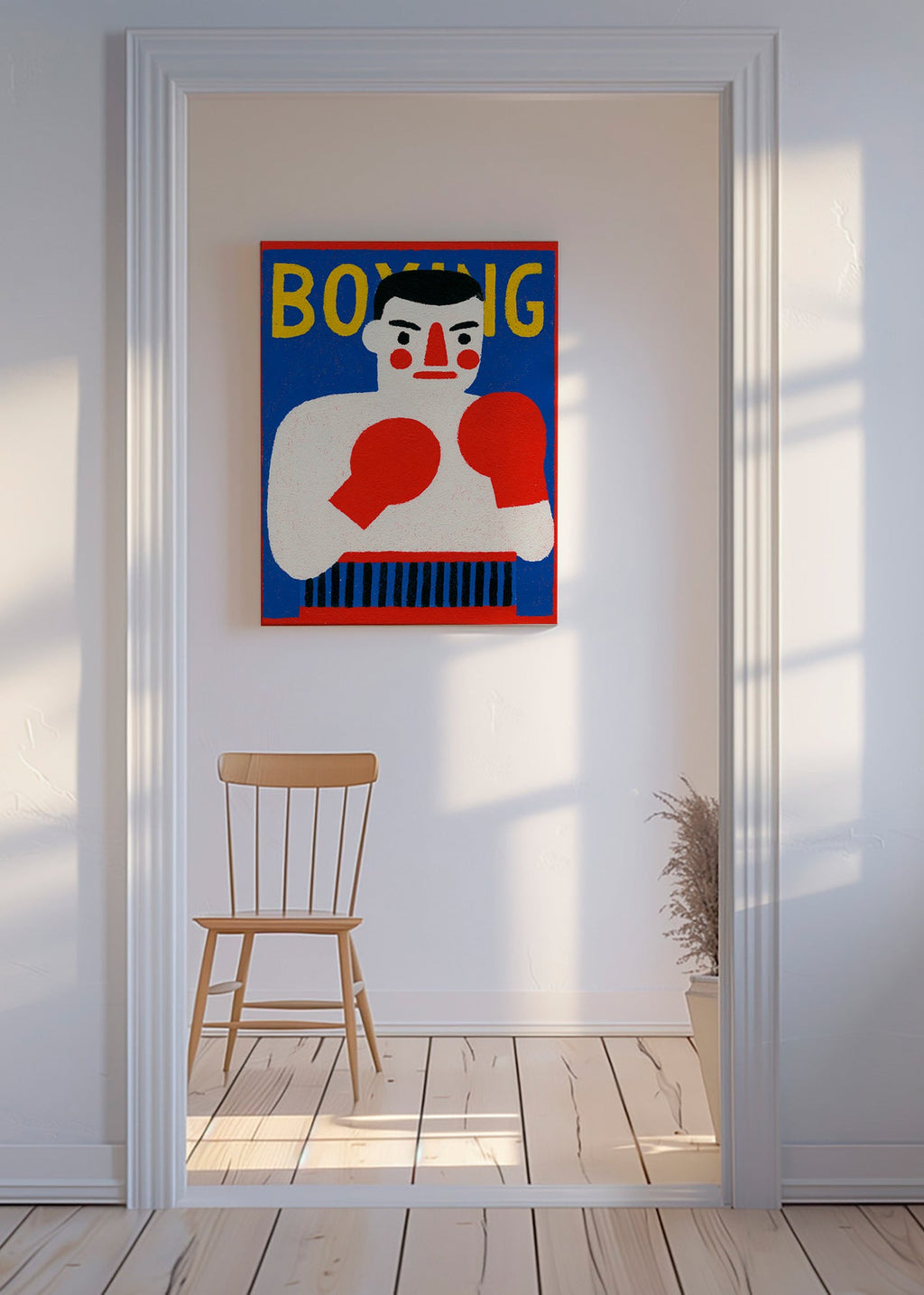 Sportkonst: illustrerad boxare