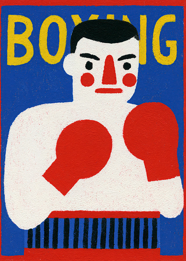 Sportkonst: illustrerad boxare
