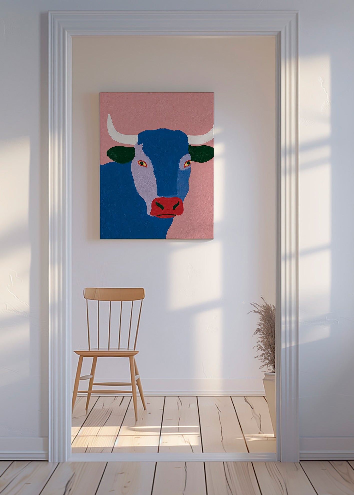 Indigo tjur konstverk