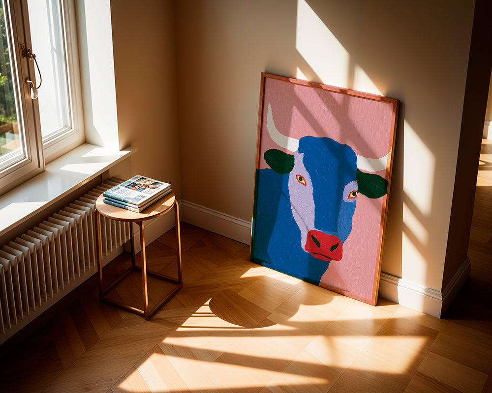 Indigo tjur konstverk
