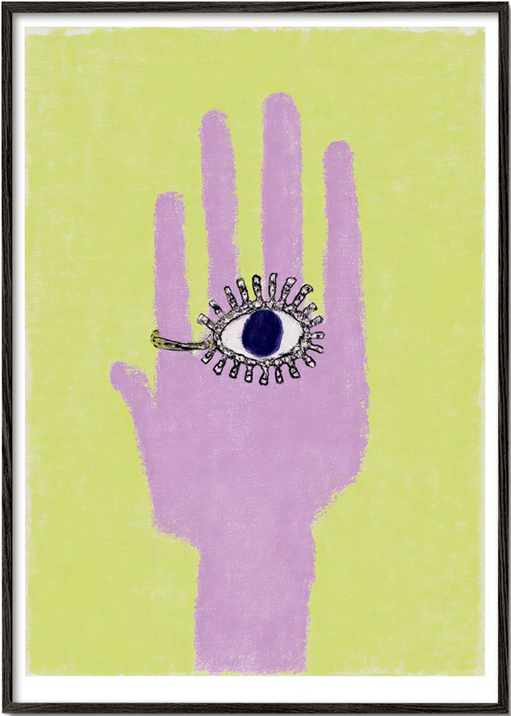 Illustration hand med öga i handflatan
