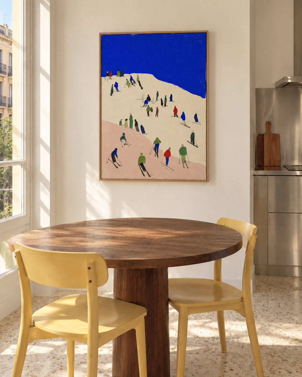 Blue Slopes - Framed canvas in an interior