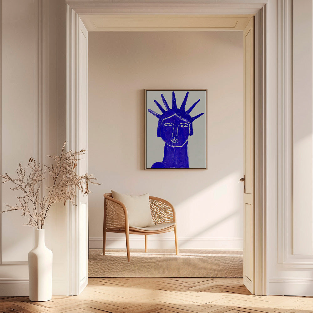 Illustration blått ansikte