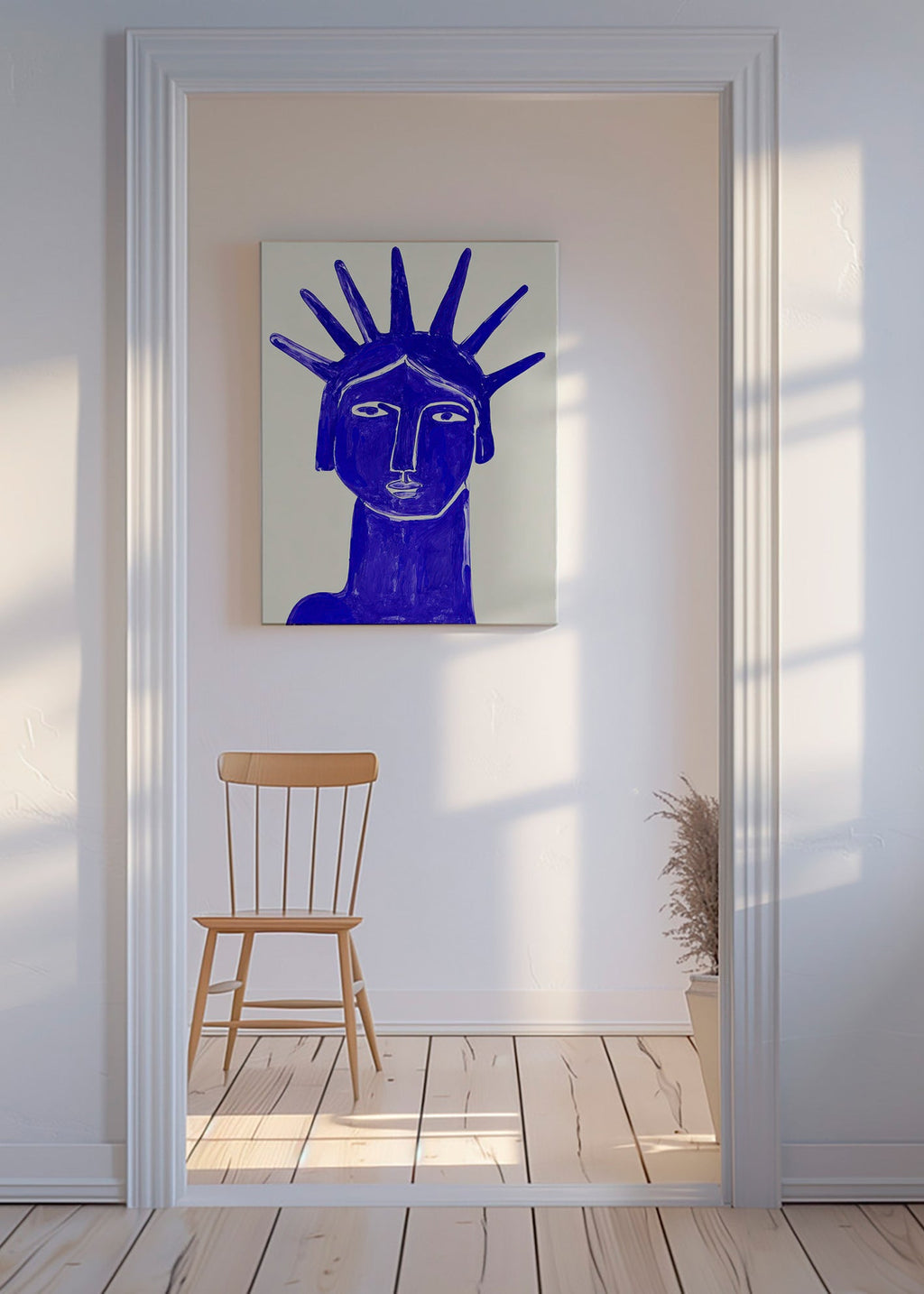 Illustration blått ansikte