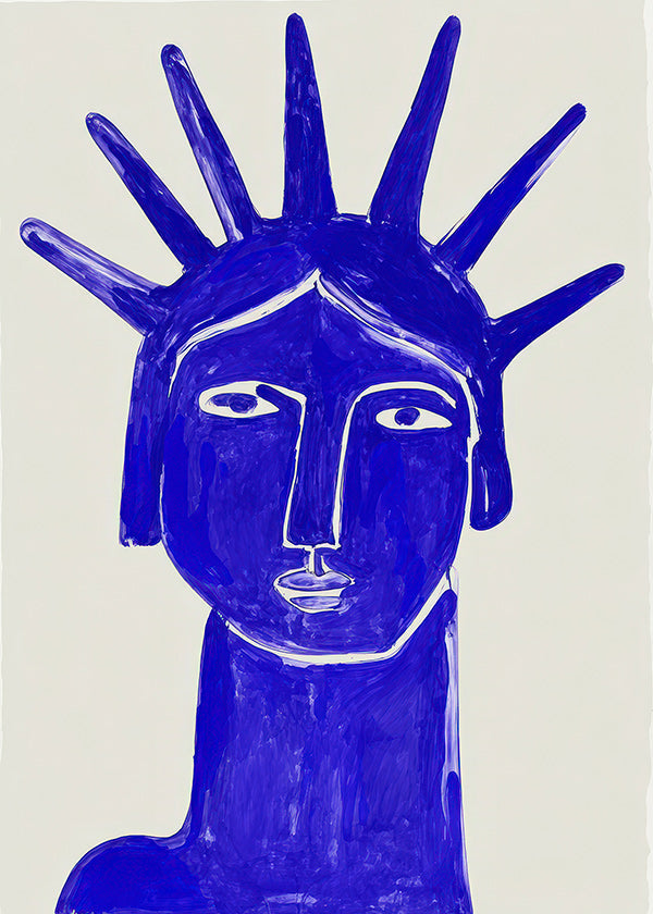 Illustration blått ansikte