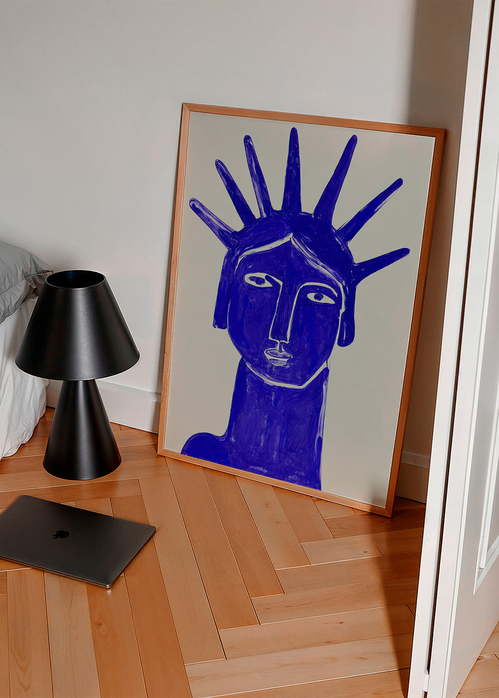 Illustration blått ansikte