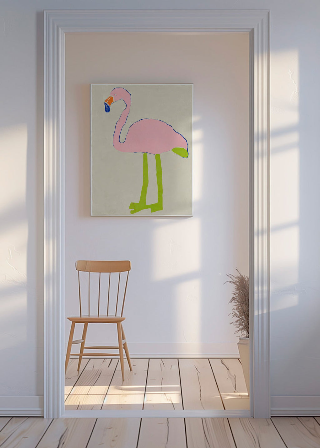 Rosa flamingo konsttryck