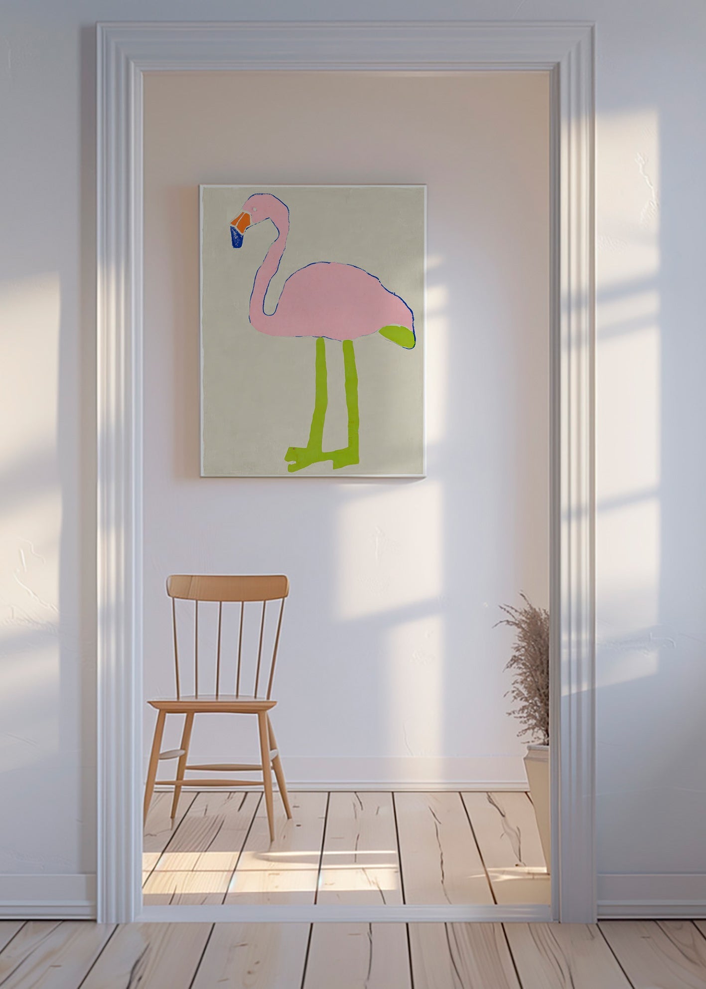 Rosa flamingo konsttryck