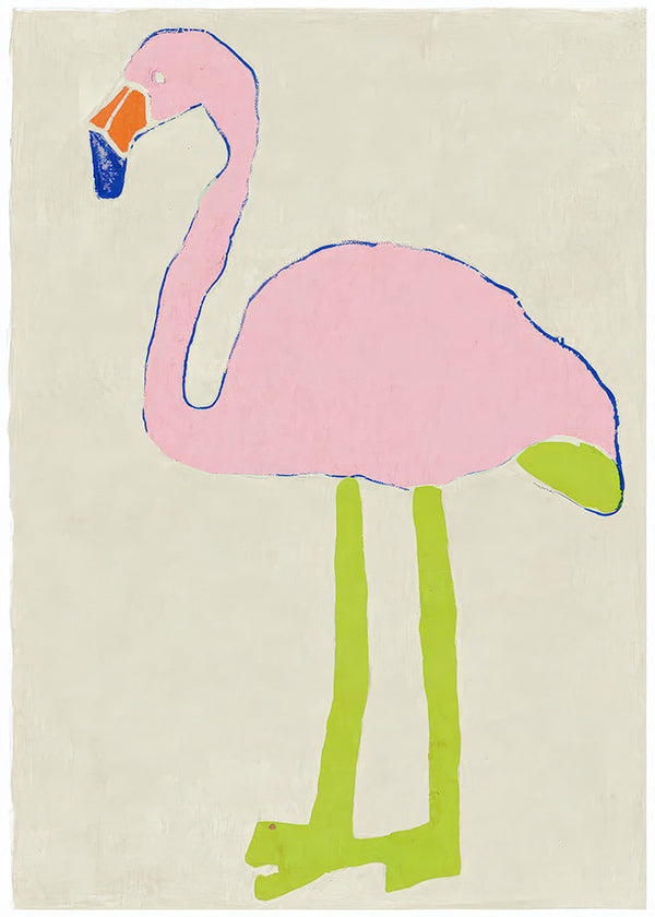 Rosa flamingo konsttryck