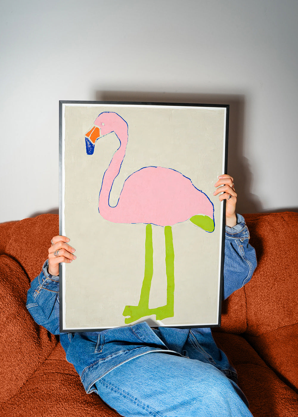 Rosa flamingo konsttryck